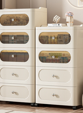 日本新款加厚PP塑料多层落地式收纳柜抽屉式大容量杂物玩具储物柜