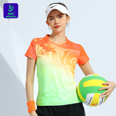 竞迈2026新款 排球服女短袖 速干气排球运动服乒乓球服网球服羽毛球