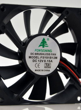 FONSONING 8015 8CM 12V 0.15A FSY81B12M 机箱 静音 散热风扇
