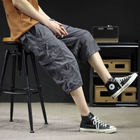 Темно -серые укороченные брюки (7 кармана)