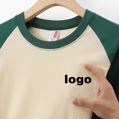 拼色圆领工作服T恤定制印logo