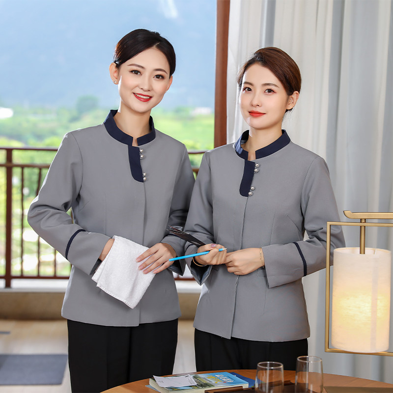 小区物业清洁工长袖工装家政阿姨pa制服定制酒店宾馆客房保洁服女