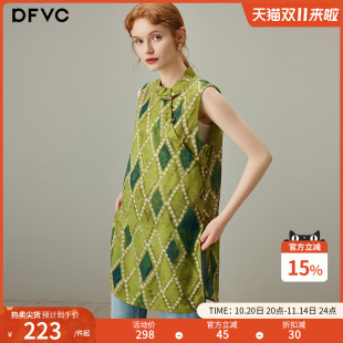 衬衫 子无袖 女2025年夏季 新款 奥黛旗袍背心 dfvc新中式 中长款 国风格