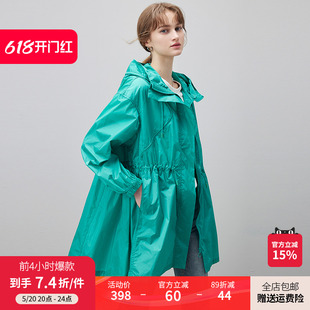 宽松透气薄款 时尚 连帽防晒衣女2024新款 dfvc夏季 防晒服风衣外套