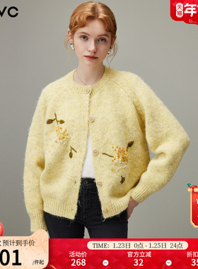 dfvc温柔风短款羊毛针织衫女2025年冬季新款小个子软糯开衫毛衣厚