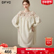 dfvc法式 宽松慵懒度假风中长裙子 新款 镂空长袖 连衣裙女2026年春季