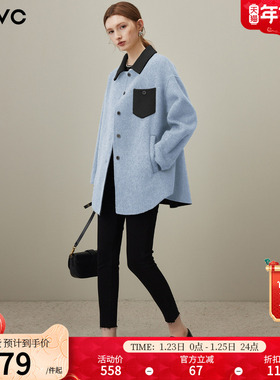 dfvc韩版绵羊毛短款毛呢外套女2025年冬季新款小个子双面呢子大衣