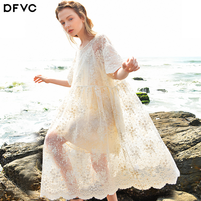 dfvc2018Ïļ¾Ð¿îÎÂÈá·çÖØ¹¤Á¢Ì廨´ÌÐåÁ¬ÒÂȹÖг¤¿î³¬Ïɰ×ɫȹ×Ó