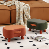 家用矮凳简约门口换鞋 凳软包坐墩网红小凳子客厅茶几凳沙发脚踏凳