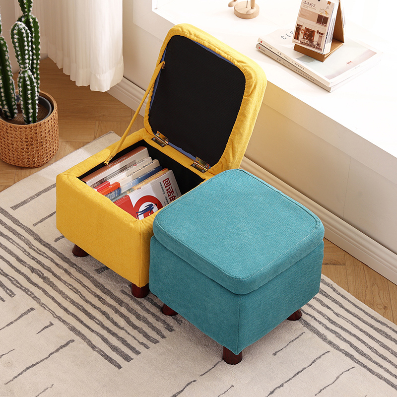 布艺小凳子家用矮凳时尚方凳简约客厅沙发茶几凳创意墩子储物凳子