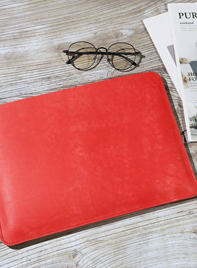 适用于苹果Macbook电脑复古皮套内胆包红色真皮植鞣革MACX01S