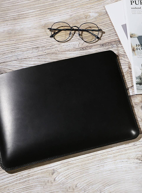 适用于苹果Macbook电脑复古皮套内胆包黑色头层牛皮植鞣革MACX01S