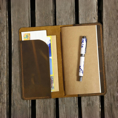 手工牛皮TN手帐复古疯马皮美式