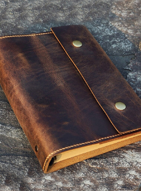 A5活页夹记事本手帐本手工缝纫真皮疯马皮复古旅行款NA505PDS