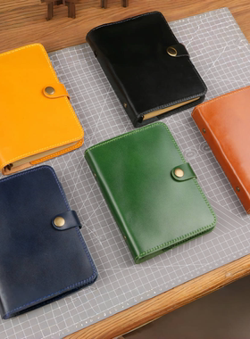 手工A5和A6活页夹记事本手帐真皮头层牛皮日韩枥木皮W11-NA605LM