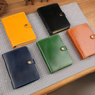 手工A5和A6活页夹记事本手帐真皮头层牛皮日韩枥木皮W11 NA605LM