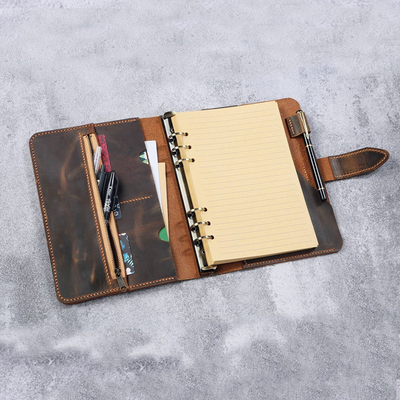 手工真皮活页A5TN手帐本定制美式