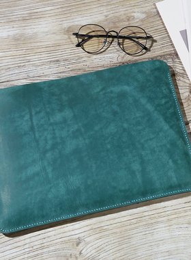 适用于苹果Macbook电脑复古皮套内胆包蓝色真皮植鞣革MACX01S