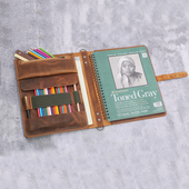 A4素描彩铅本22.9 30.5cm画袋左翻牛皮适合美国Strathmore丝蒂摩