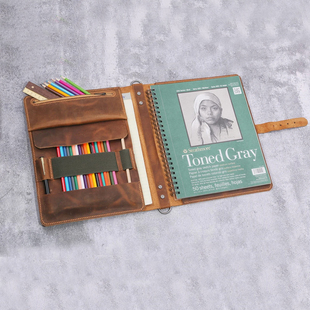 A4素描彩铅本22.9*30.5cm画袋左翻牛皮适合美国Strathmore丝蒂摩