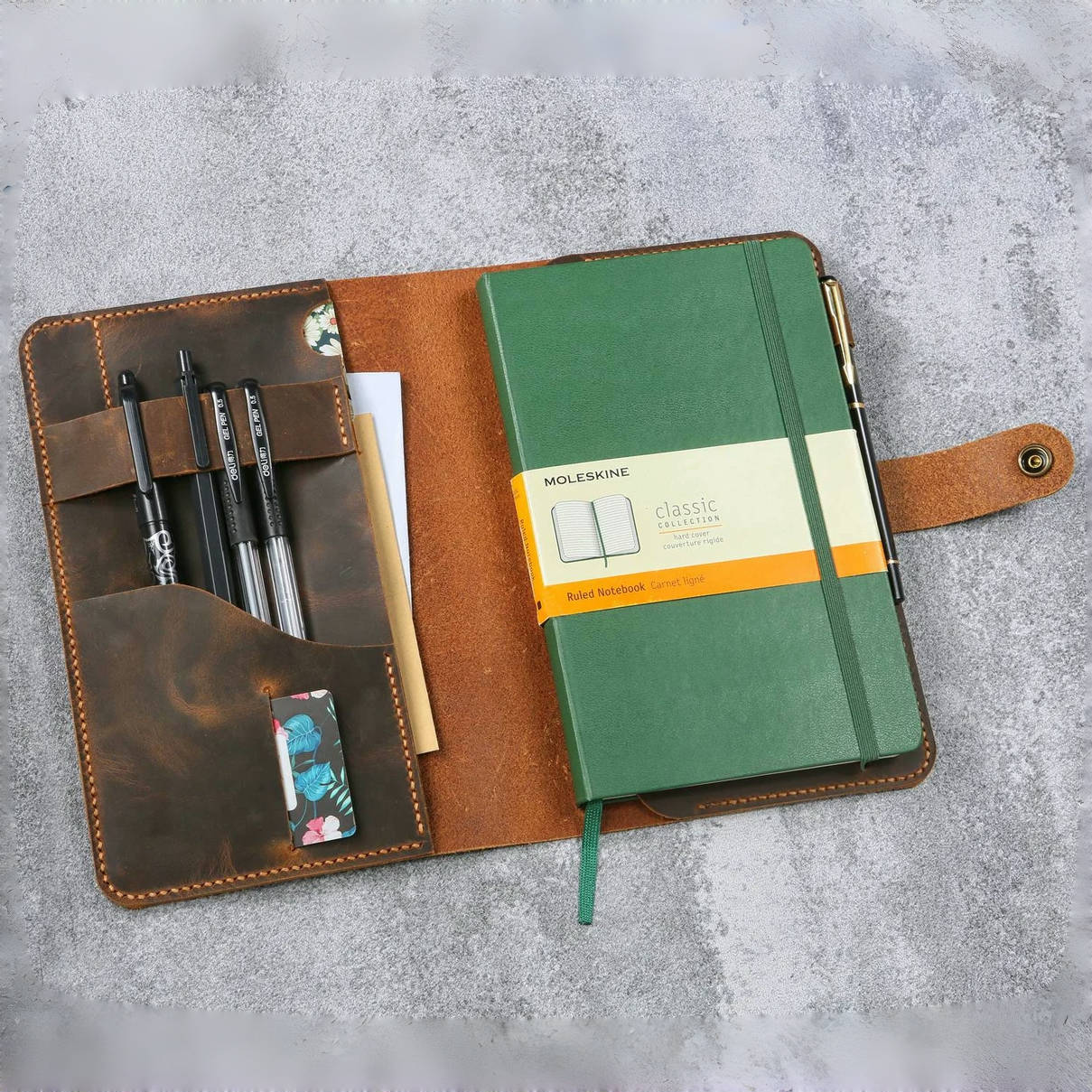 手工书皮moleskine复古真皮牛皮