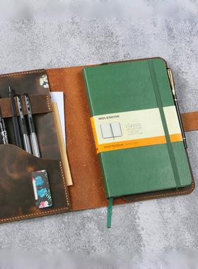 手工moleskine手帐书皮书衣复古真皮疯马头层牛皮欧美W03-LMK05