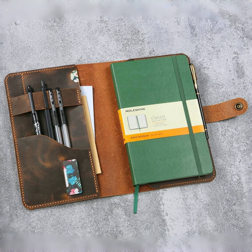 手工书皮moleskine复古真皮牛皮