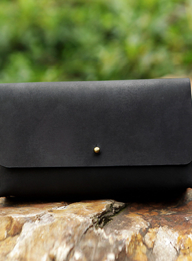 笔记本电源鼠标配件黑色复古数码收纳包纯手工真皮疯马皮MC11PB