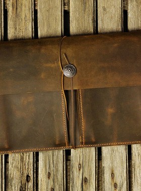 适用于苹果Macbook电脑包复古欧美棕色手工真皮头层牛皮疯马皮MACX05TP