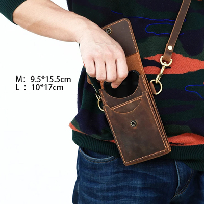 手工手机包真皮牛皮复古欧美斜跨