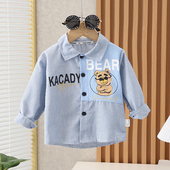 2025新款 条纹潮帅气秋季 儿童衬衣春秋款 炸街秋装 上衣 长袖 男童衬衫