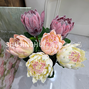 蜀京惠家居仿真帝王花单支装饰摆件客厅插花手工diy假花