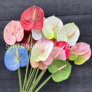 仿真花3d胶片红掌婚庆婚礼堂布置家居装 饰插花假花酒店花艺造景