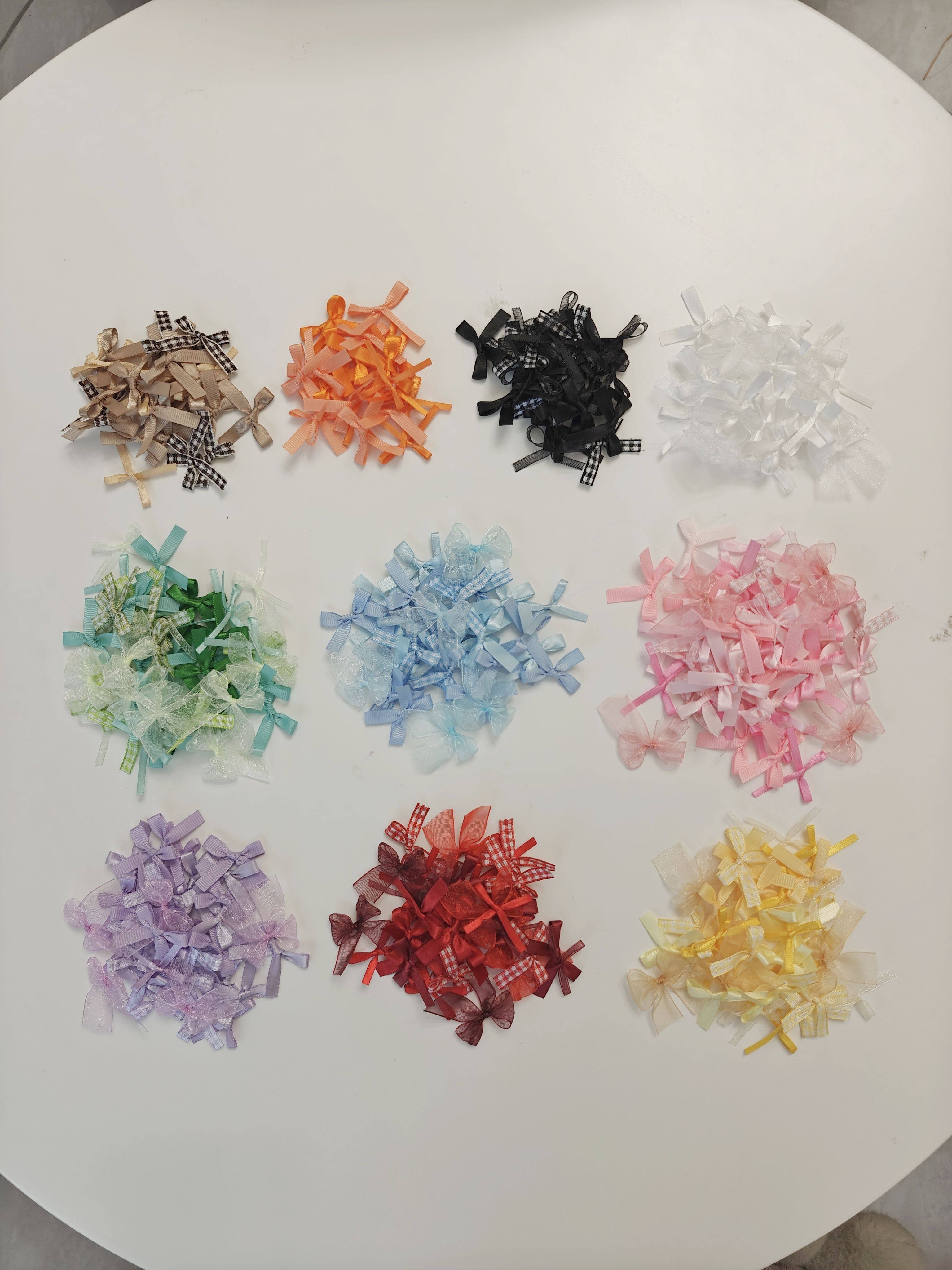 春节50个色系小蝴蝶结ins风出卡打包材料装饰幼儿园手工diy配件可,居家布艺,珠子/钻饰/花朵等配饰,淘宝优惠券,粉丝福利购,淘宝优惠卷