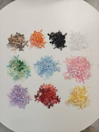 春节50个色系小蝴蝶结ins风出卡打包材料装饰幼儿园手工diy配件可