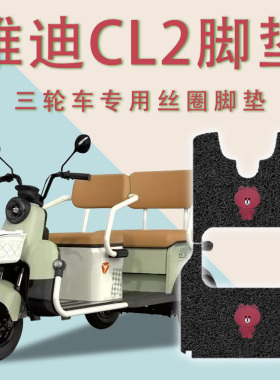 适用雅迪CL2电动三轮车脚垫YD1000DZK-34C防滑丝圈耐磨脚踏板踩垫