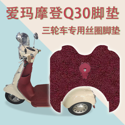 适用爱玛摩登Q30电动三轮车脚垫AM500DQZ-19K防滑丝圈脚踩踏板垫