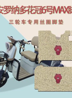 适用大安罗纳多花冠6号MAX电动三轮车脚垫DA1500DZK-5防滑脚踏垫