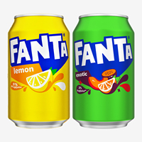 德国进口Fanta芬达柠檬味汽水330ml/易拉罐装热带水果味碳酸饮料