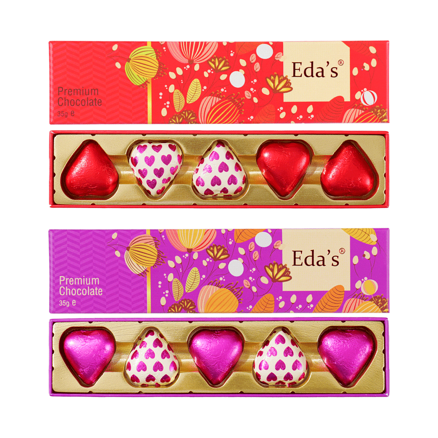意大利进口Eda's/艾达的世界心形牛奶巧克力礼盒装高端精品巧克力