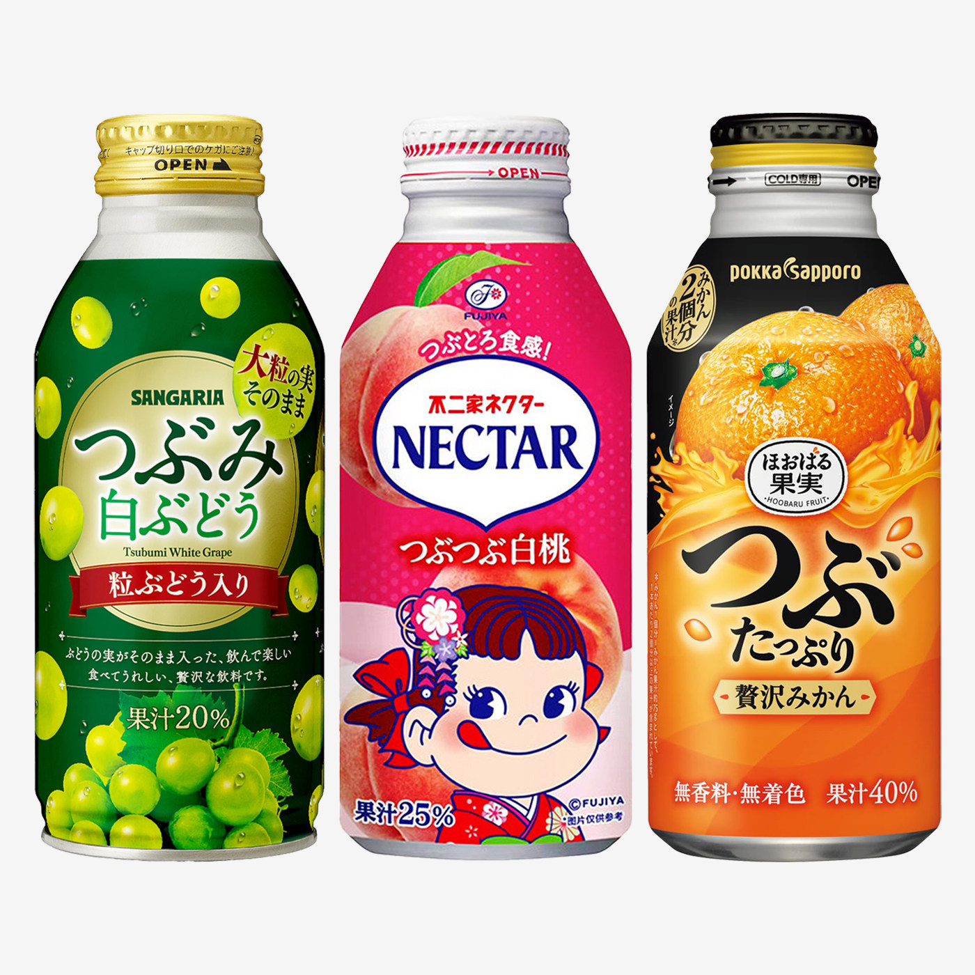 日本进口果肉果汁铝罐装