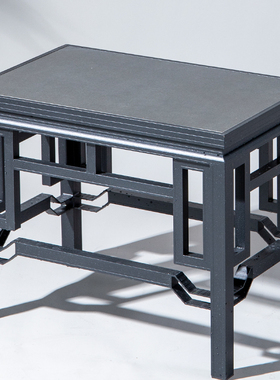 铝合金回纹花几中式铁艺黑色复古办公室内户外阳台花园绿植盆景架