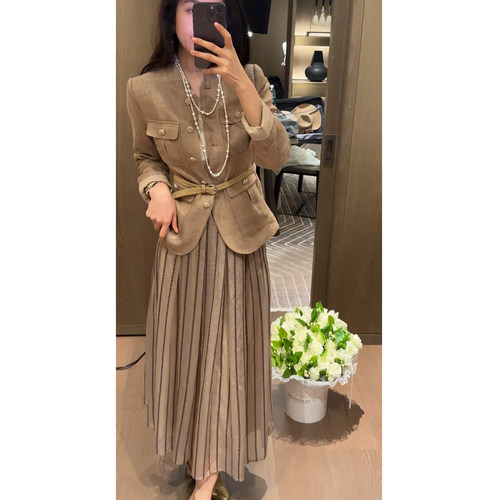 2N.COU妮蔻26春新款贵气感老钱风时髦莱赛尔亚麻外套半裙裤子套装