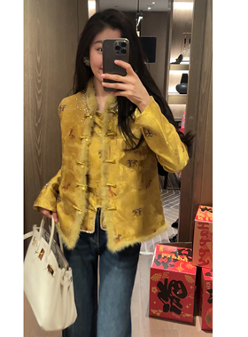 N.COU妮蔻26春新款新中式复古国风过年服红色重工马甲上衣套装