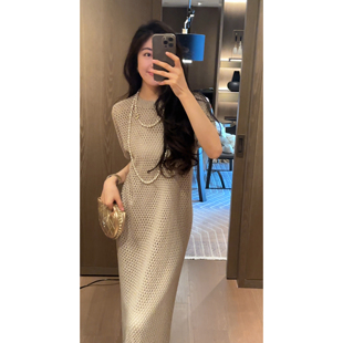 2 N.COU妮蔻26春新款时髦设计感百搭叠穿慵懒感镂空毛衣连衣裙