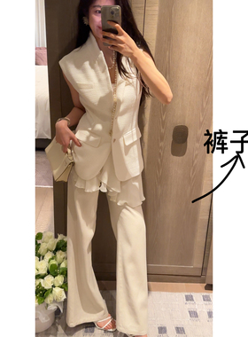 N.COU妮蔻26春新款白色百搭简约时尚气质长裤高腰细闪牛仔裤唐装