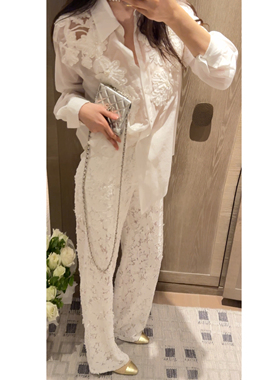 2N.COU妮蔻26春新款时尚气质蕾丝镂空休闲风长裤女设计感裤子小众