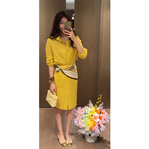 N.COU妮蔻26夏新款100亚麻宽松松弛感衬衫半裙套装（无丝巾）