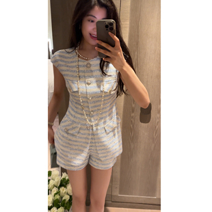 【N·COU】26春新款【归国千金】法式小香风条纹撞色马甲套装DY60