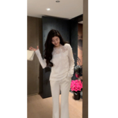 贴花刺绣镂空绵羊毛打底衫 朦胧月 25冬新款 DY61209 N·COU